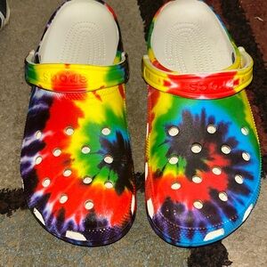 Rainbow crocs - men’s 12